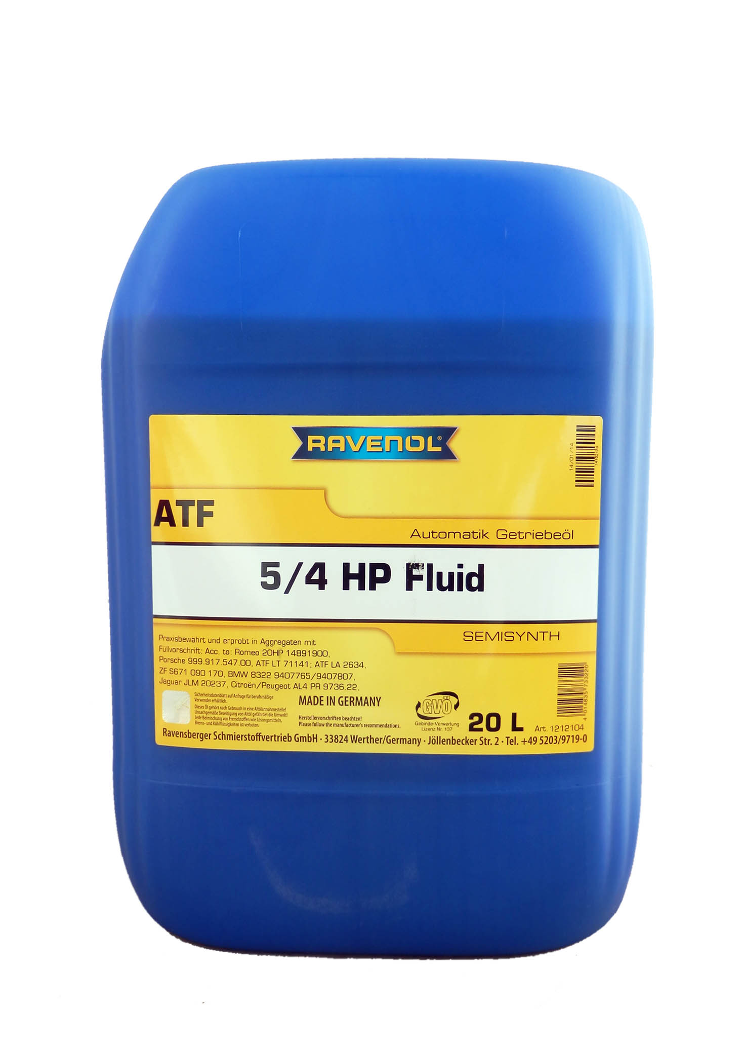 Купить запчасть RAVENOL - 4014835733220 Трансмиссионное масло  ATF 5/4 HP (20л) new